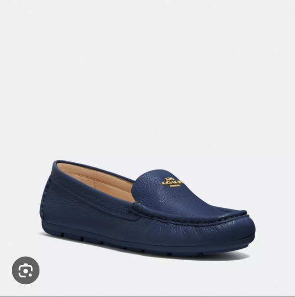 Coach Royal Blue Marley Driver Loafers with Silver Accent - Picture 1 of 9